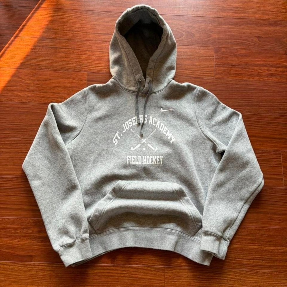 Grey Nike Hoodie w/ Swoosh & Cool Field Hockey Logo